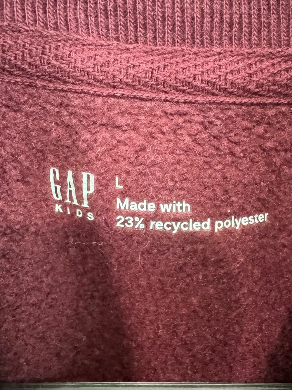 GAP Kids Burgundy Mock Neck Sweatshirt with White Logo
